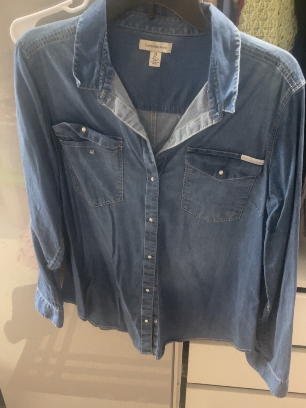 Calvin Klein Jeans Denim Shirt in Dark Blue